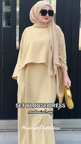 tak risau dah orang ajak p open house last minit sebab dah ade set blouse dress ni😍ambil pakai terus cantik dan bergaya even tak sempat nak iron pun😉 #setblouse #setmuslimah #setironless #setblousemuslimah #setmuslimahmurah #setmuslimahdress #dressironless #muslimahfashion #hijabstyle 