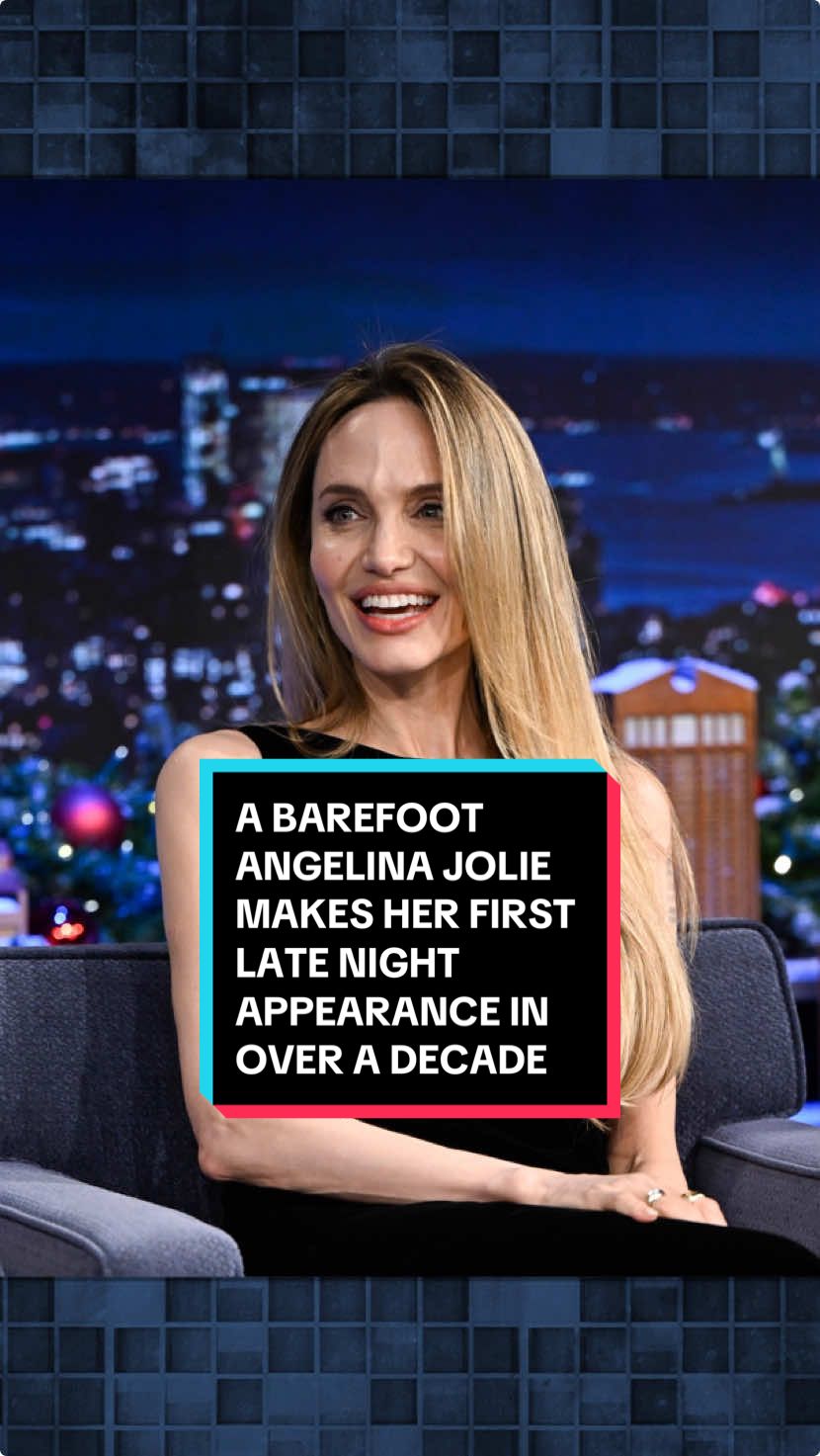 A barefoot Angelina Jolie makes her first late night appearance in over a decade to talk her new @Netflix movie Maria and her Tony award-winning production of The Outsiders: A New Musical! #FallonTonight #TonightShow #AngelinaJolie #TheOutsiders #Maria #JimmyFallon 