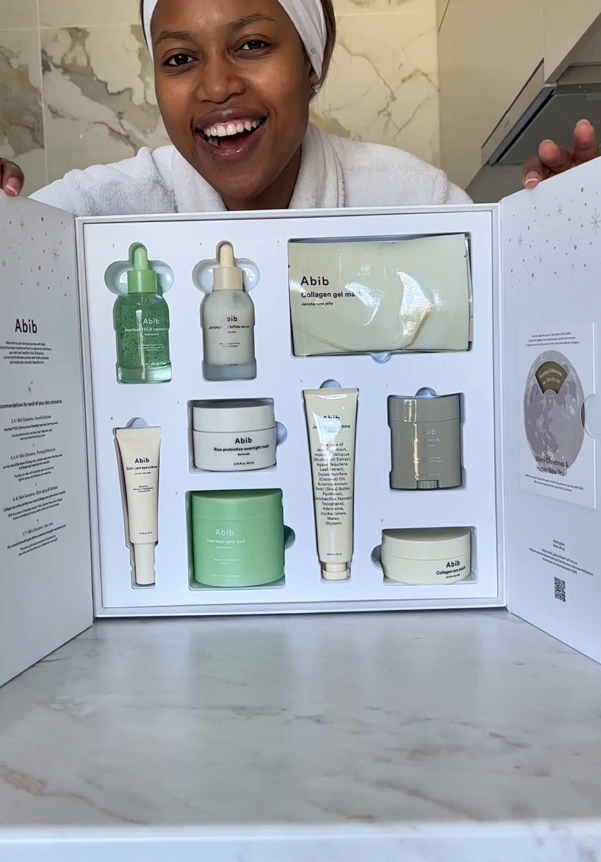 Abib moonglow box. Can you guys tell how excited I was to receive this box? 🤩 You can find Abib products on Amazon and thanks to Abib for the gift 🫶🏾 #abib #abibholidaymoonglowbox #abib_global #TECA #holidaybox #holiday #holiday2024 #beautybox #unboxing #kbeauty #koreanskincare #skincarejourney #skincareroutine #fyp 