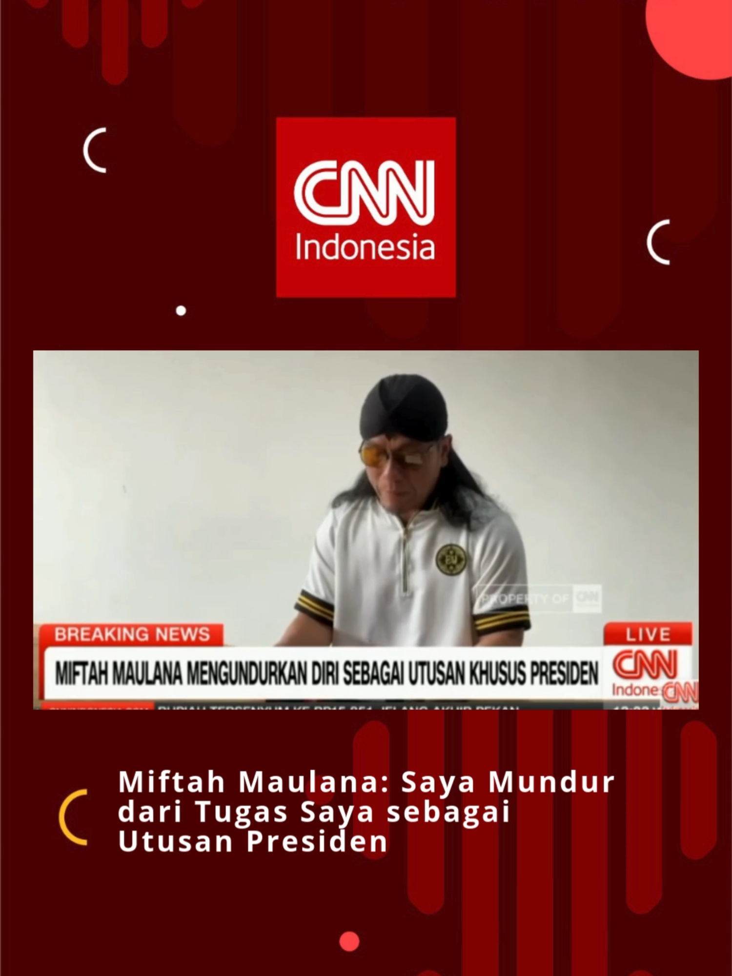 #BreakingNews  Miftah Maulana: Saya Mundur dari Tugas Saya sebagai Utusan Presiden. #MiftahMaulana