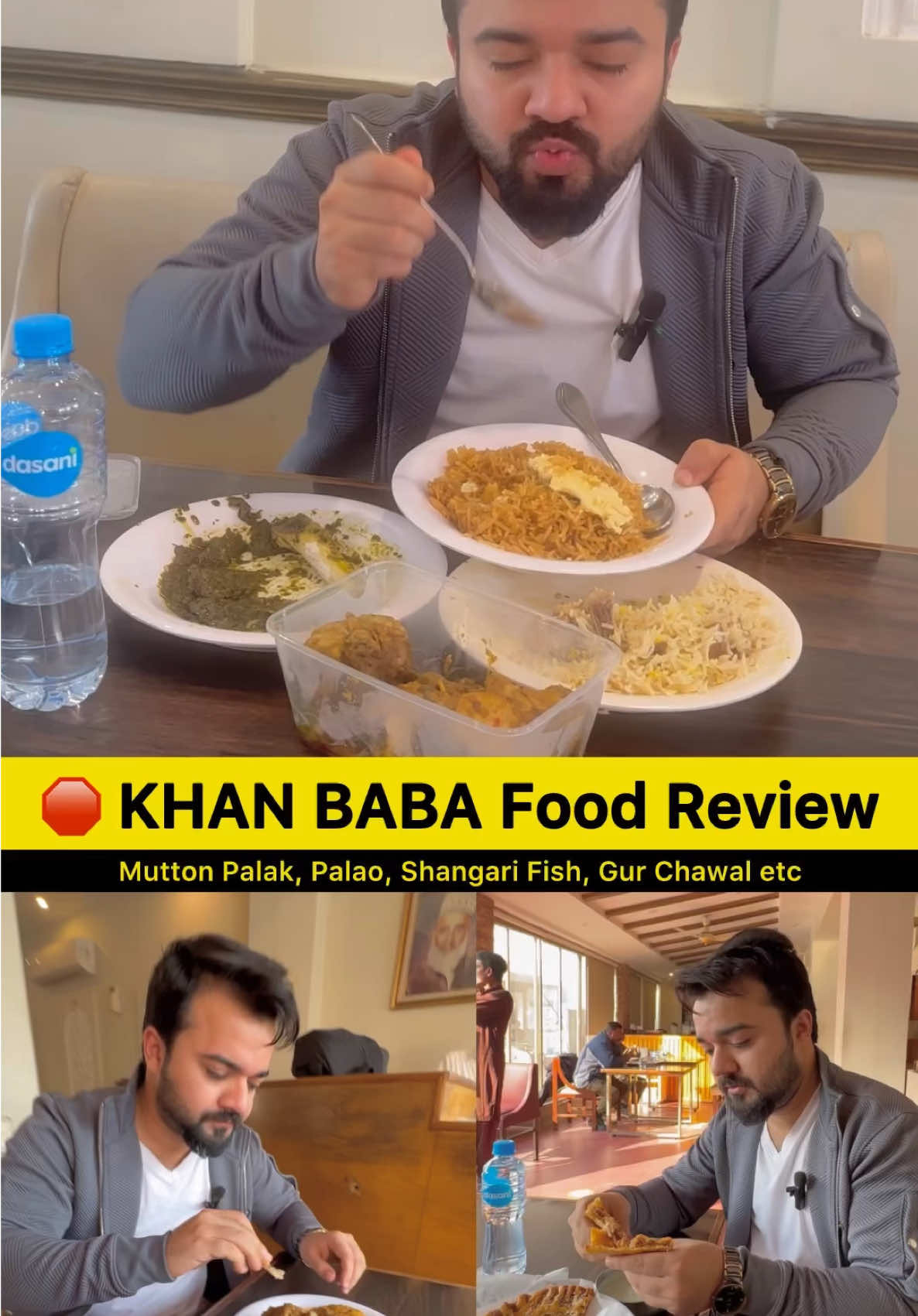 KHAN BABA Genuine Food Review of Mutton Palak, Mutton Palao, Shangari Fish, Mutton Qeema Naan, Gur Walay Chawal | Review by: @CH Waleed Rauf | #khanbaba #desifood #chwaleedrauf #palakghosht #muttonnaan #Foodie 