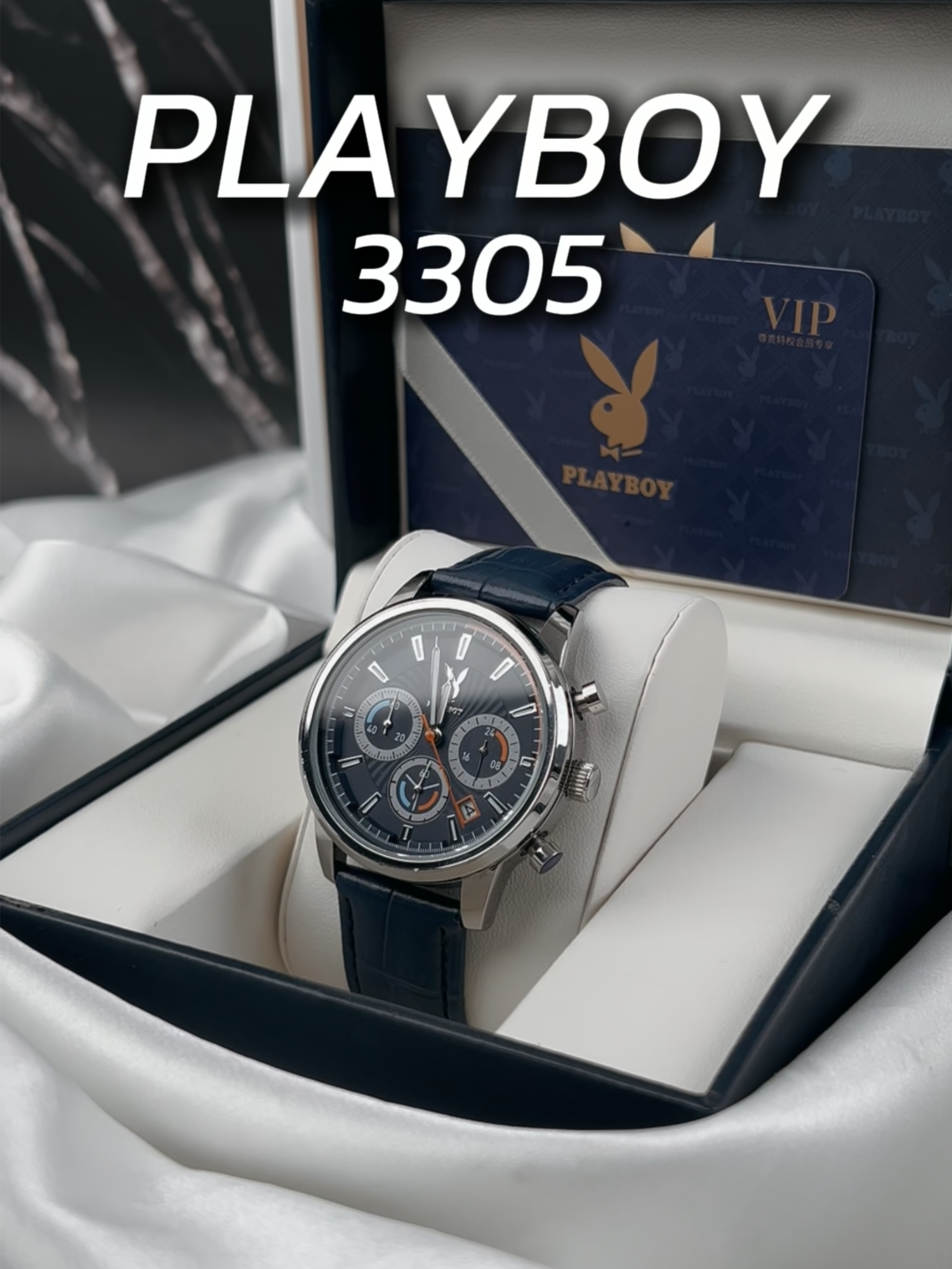 นาฬิกาสายหนังสุดเท่ Playboy 3305 สายวินเทจห้ามพลาด อยู่บนข้อมือบอกเลยว่าโคตรเท่ หล่อๆแบบนี้อย่าลืมมาจัดกันน้าา #tiktokfashionweek #นาฬิกาPlayboy #playboywatch #playboy #playboy3305