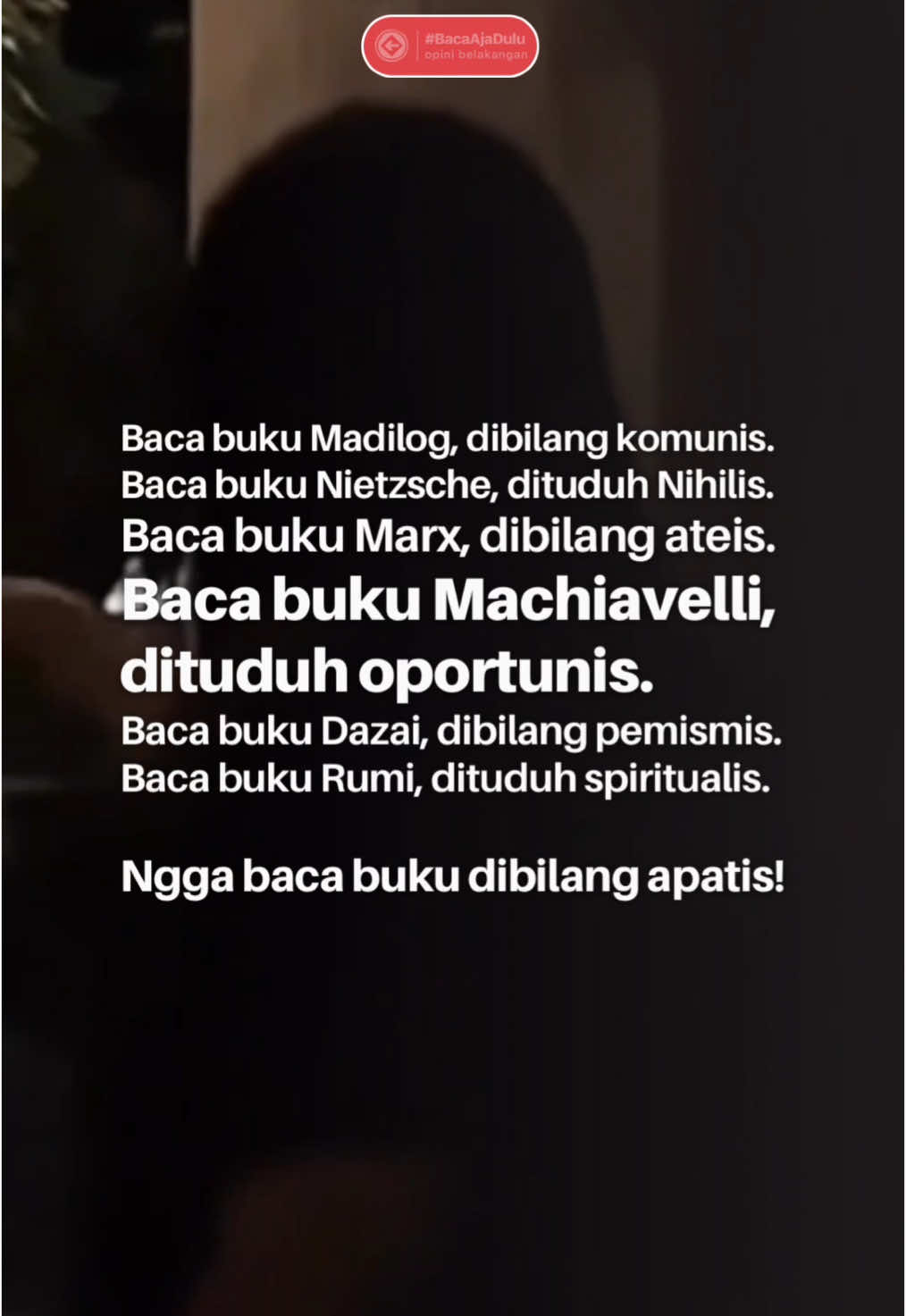 Kalau kata Gus Mus, kau ini bagaimana atau aku harus bagaimana  #BacaAjaDulu #BertukarPikiran #BerdikariBook #TalkLessReadMore — — — Cintai otakmu, baca buku tiap hari… Cintai mentalmu, menulislah tiap hari…