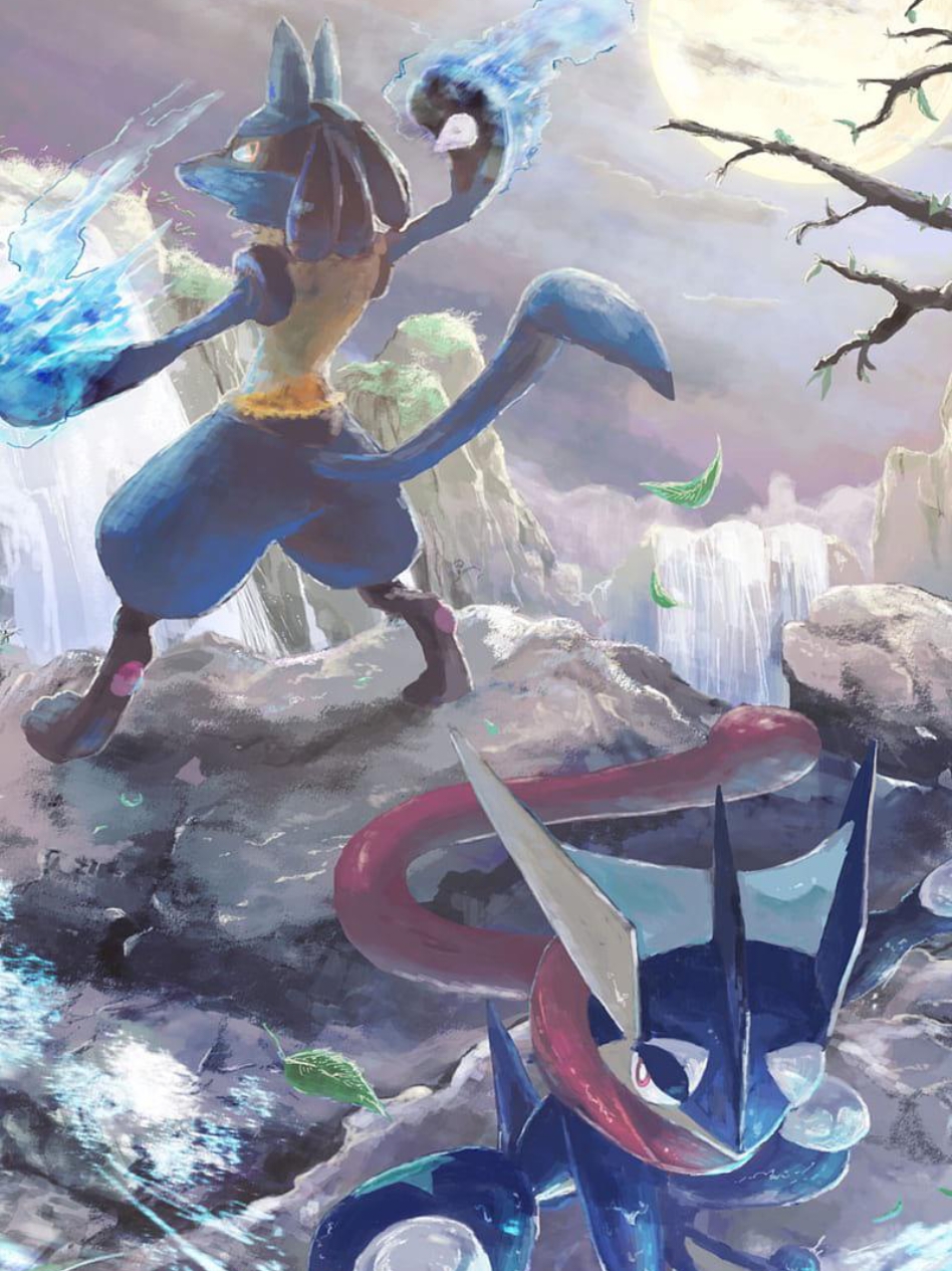 Greninja & Lucario 🔵 #pokemon #pokemontiktok #ashketchum #pokemoncommunity #greninja #lucario #fyp 