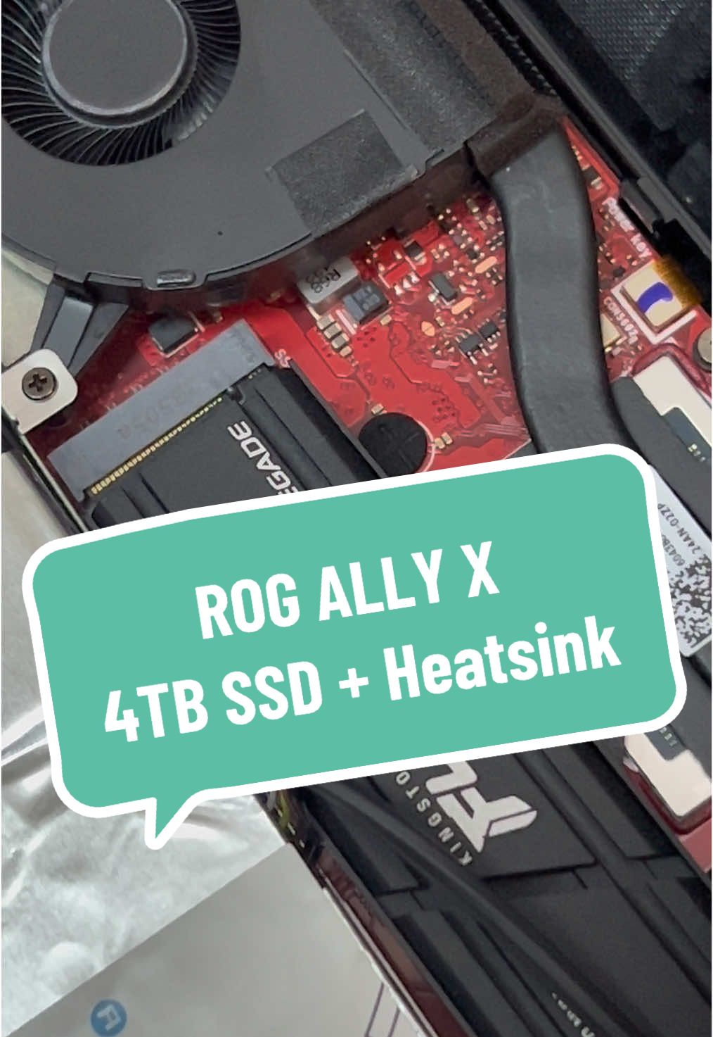 ROG ALLY X 4TB High Performance SSD upgrade dgn tebal Heatsink! Gen4 NVMe Mantap perfomance!! #rog #rogally #rogallyx2024 #rogallyx #asusrogally #asusrog #steamdeck #ssd #ssdupgrade #handheldgaming #GamingSetup #gaming