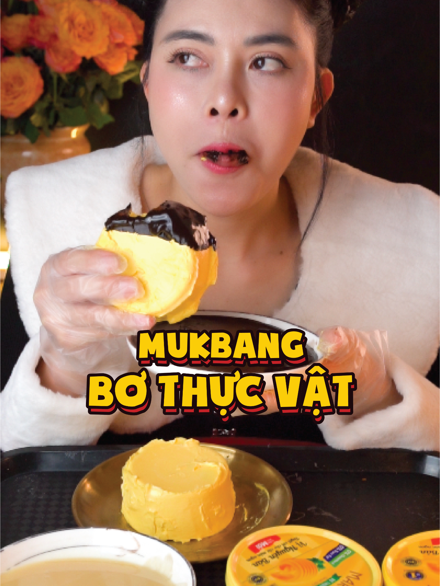 Mukbang BƠ THỰC VẬT chấm sữa, chấm socola #mukbang #vivithichan #ancungtiktok