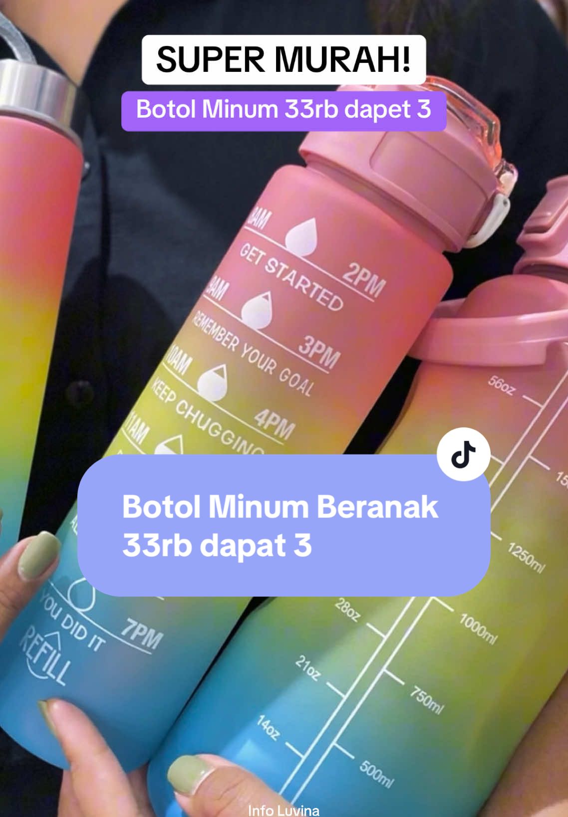 BOTOL MINUM BISA BERANAK 3 😆🤩 33rb sudah dapet 3 Botol minum, bahan & warna bagus, printing jelas, high quality 🔥 #botolsurabaya #botolmurah #grosirsurabaya #barangmurah #olshopsurabaya #luvinadistributor 