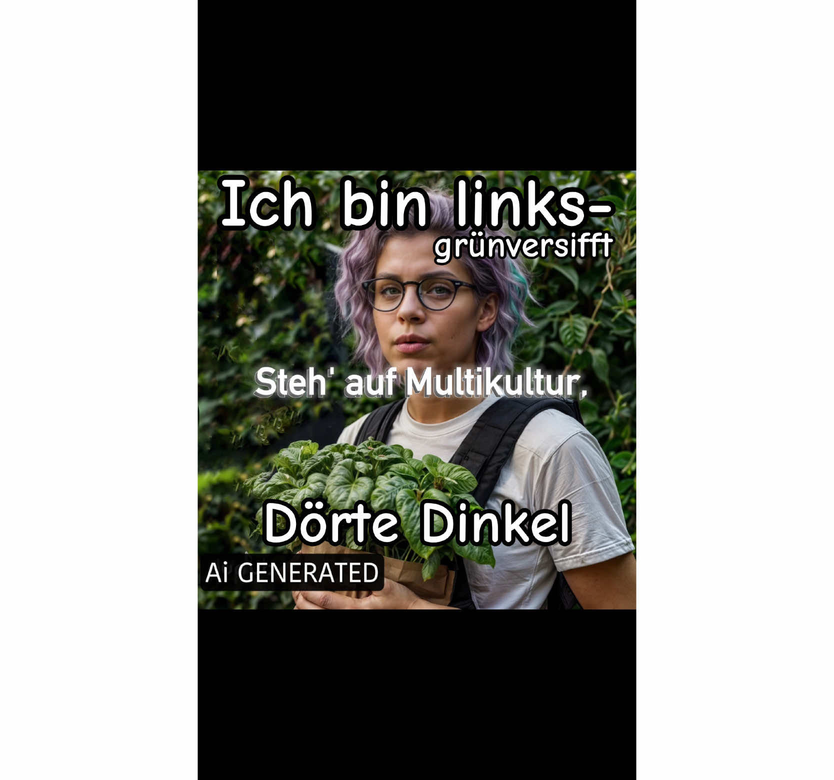 Dörte Dinkel – Ich bin Linksgrünversifft 🚴‍♀️🌱 (Satirical cliché anthem 2023) Damit wird die Beschreibung international verständlich, bleibt aber im humorvollen Ton des Titels. 🌱🚴 Dörte Dinkel ist zurück – mit ihrem neuesten Hit „Ich bin Linksgrünversifft“! 🌈🎶 Eine Hymne für alle, die ihren Lastenrad-Sattel mit Stolz tragen, in Smoothies baden und die Schweißflecken ihres aktivistischen Lebens feiern! 💪✨ Der Song sprüht nur so vor satirischer Energie und nimmt alle Klischees aufs Korn: Von Multikulti-Liebe über Bio-Buletten bis hin zur Hassliebe für Achselbehaarung. Ein bisschen Spott, ein bisschen Wahrheit – genau wie ein frisch fermentierter Kombucha! 🍹💚 Wir wissen, was ihr jetzt denkt: Kann man zu diesem Song auf einem Protestmarsch tanzen? Die Antwort ist JA – am besten barfuß, mit Jutebeutel und selbst gestrickten Socken. 🧦✨ Und vergesst nicht: Jeder Klick auf dieses Video ist ein kleiner Schlag ins Gesicht des Bullenstaats. 😜👊 Aber mal ehrlich, während Dörte Dinkel euch die Ohren versifft, könntet ihr ja mal überlegen, wie viel Bio ihr wirklich in eurem Leben braucht. 🌍🫶 Oder lieber nicht. Hauptsache, der Smoothie ist kalt. 😎🥤 PS: Wer beim nächsten Lastenradrennen mitsingen will, lernt den Text auswendig. Denn es gibt nur zwei Arten von Menschen: die, die Dörte lieben, und die, die es noch nicht wissen. 😏🎤 #aimusic #kischlager #kimusik #suno #sunoai #sunomusik #lastenradliebe #biolifestyle #satirepop #dörtedinkel #grünerhumor #anarcholove #protestsongs #multikultivibes #smoothielife #deutschemusik #satirekultur #wokememes #biohype #nachhaltigkeit