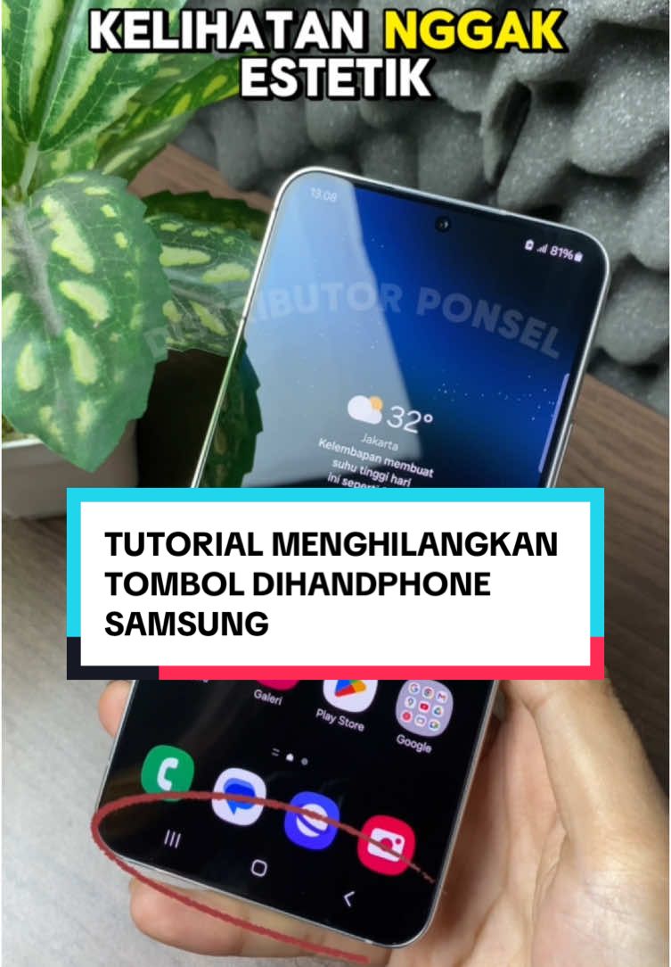 Berikut tutorial cara menghilangkan tampilan tombol di handphone samsung!!! #samsunggalaxy #tipsandtricks #androidtricks #distributorponsel 