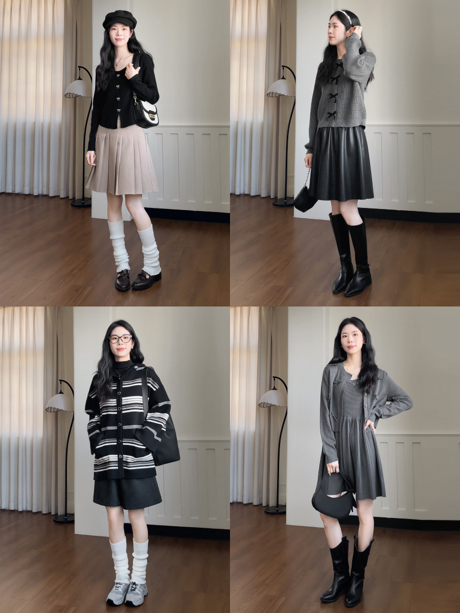 ootw | 7 cozy knit looks 🧶✨ which one is your favorite? #kuose #chicstyle #chicoutfit #elegantstyle #reels  #effortlessstyle #layers