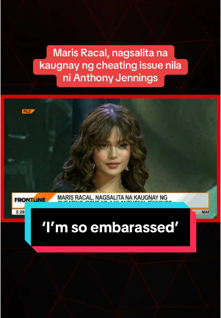 Nagsalita na ang aktres na si #MarisRacal kaugnay ng cheating issue nila ni #AnthonyJennings. Sa isang video statement ay ibinahagi ni Maris ang kaniyang side of the story. #News5 #NewsPH #BreakingNewsPH #SocialNewsPH #FrontlineExpress  