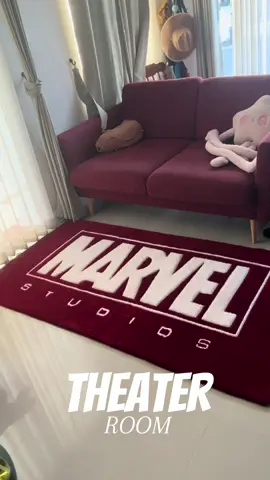 Theater Room Rug 😎#พรมแต่งห้อง #พรม #tuftingrug #tuftingart #rug #fyp #tufting #decoration #logo #marvel #hero #superhero 