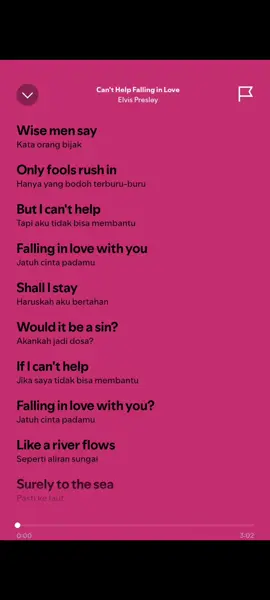Terjemahan Lirik Lagu : Can't Help Falling In Love - Elvis Presley #terjemahanlagu #laguindo #liriklagu #fyp #fypシ #songlyrics  #lirikindo #viral 