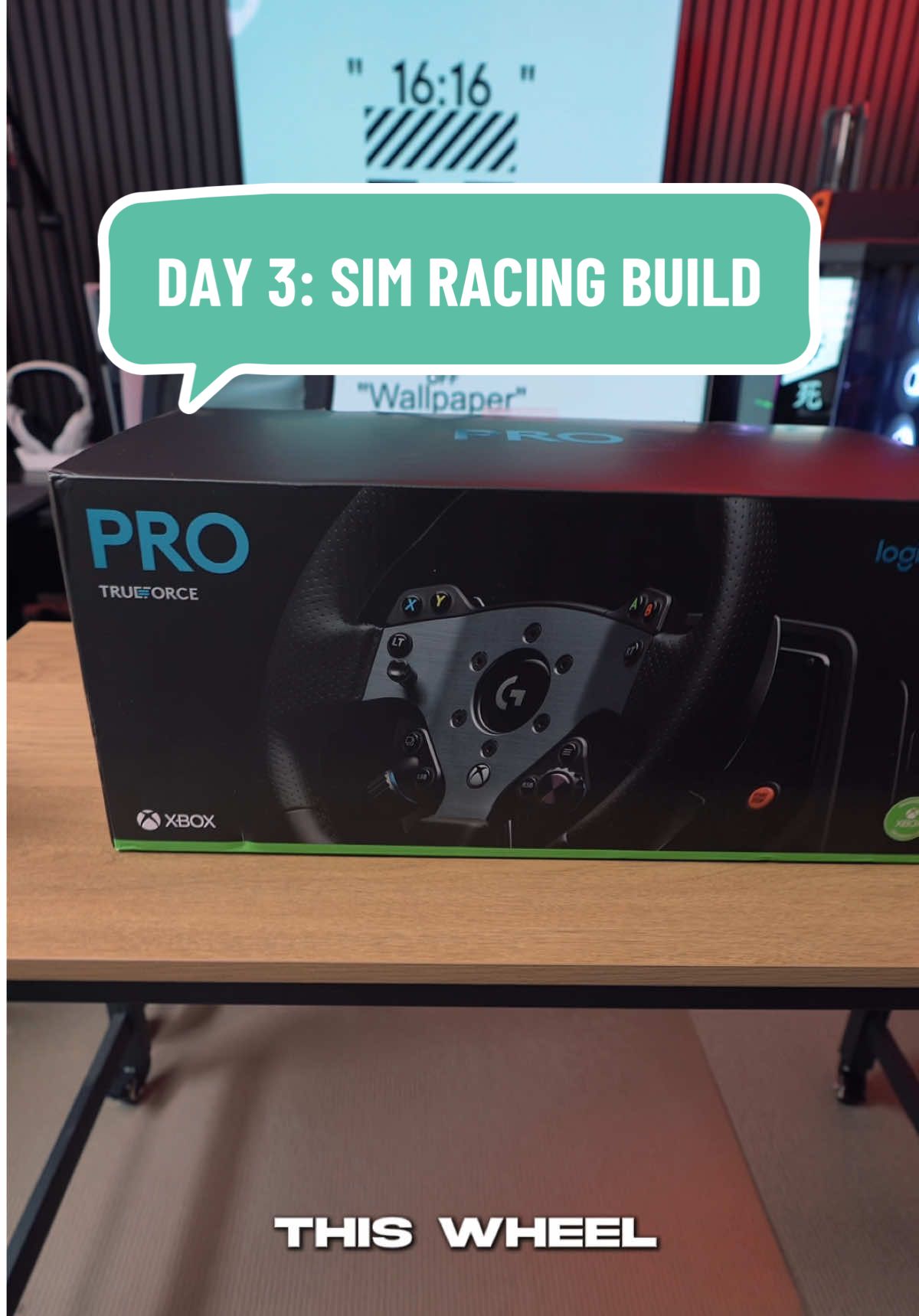 Day 3 of making my dream racing sim setup. Today Logitech sent me their pro racing wheel and pedals. Check it out #logitech #logitechg #logitechprowheel #simracing #simulation 