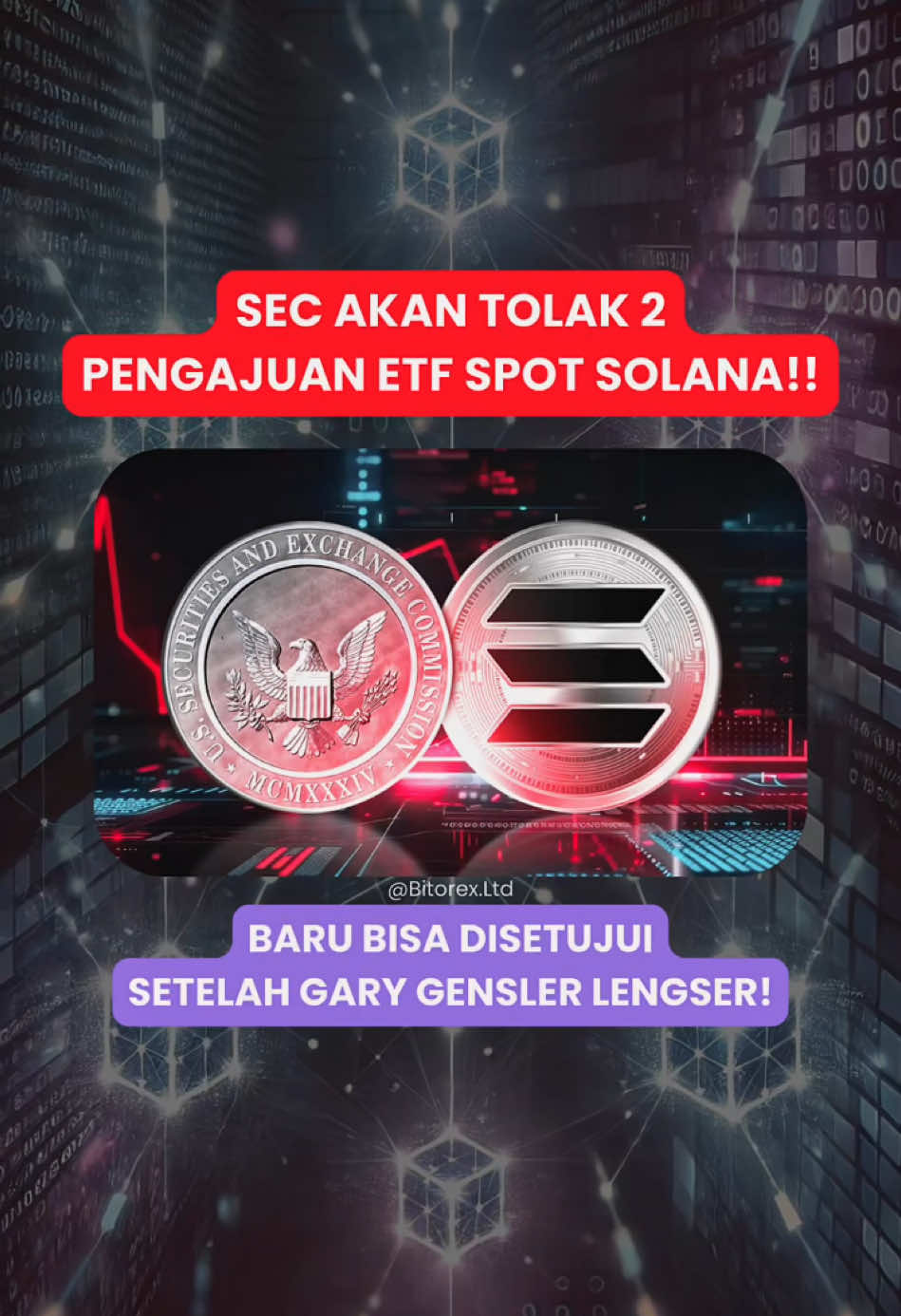 SEC akan tolak 2 pengajuan ETF Spot Solana!!‼️ Pengajuan yang berpotensi ditolak berasal dari Grayscale dan Bitwise. Kabar ini menyebabkan penurunan harga Solana sebesar 2,12% dalam 24 jam terakhir. Persetujuan ETF Solana diharapkan akan disetujuan oleh calon Ketua SEC baru yang pro-kripto di tahun 2025. Akankah persetujuan ETF Spot Solana benar-benar akan disetujui di tahun depan?🤔 ‼️Disclaimer: Konten ini hanya untuk tujuan edukasi, bukan ajakan untuk membeli atau menjual aset investasi.   _________ #trump #sec #solana #bitcoin #dolar #kripto #trader #trading #investasi #crypto #edukasi #btc #fyp #fypシ #fypage  #Bitorex  #Bitorex_Ltd