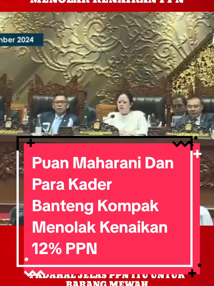 Puan Maharani Dan Para Kader PDI.P Kompak Menolak Kenaikan 12% PPN Yang Mana PPN Itu Di Tujukan Untuk Orang Yang Memberi Barang Mewah Atau Memiliki Barang Mewah, Kenaikan PPN ini Hanya Untuk Kalangan Orang Kaya, Namun Puan Maharani Dan Para Kroni-kroninya Kompak Menolak mengatasnamakan Tidak untuk Rakyat, Jadi Kalian Tau Kan Bahwa Banteng Ini Lebih Berpihak Kepada Golongan Kolongmerat ketimbang rakyat, apakah rakyat setuju parati pdip di bubarkan, Dan lengserkan puan Maharani Dari DPR #beritaterkini #beritaviral #fypage #virał #fyp #jatijayanegara #dpr #lengserkanpuanmaharani 