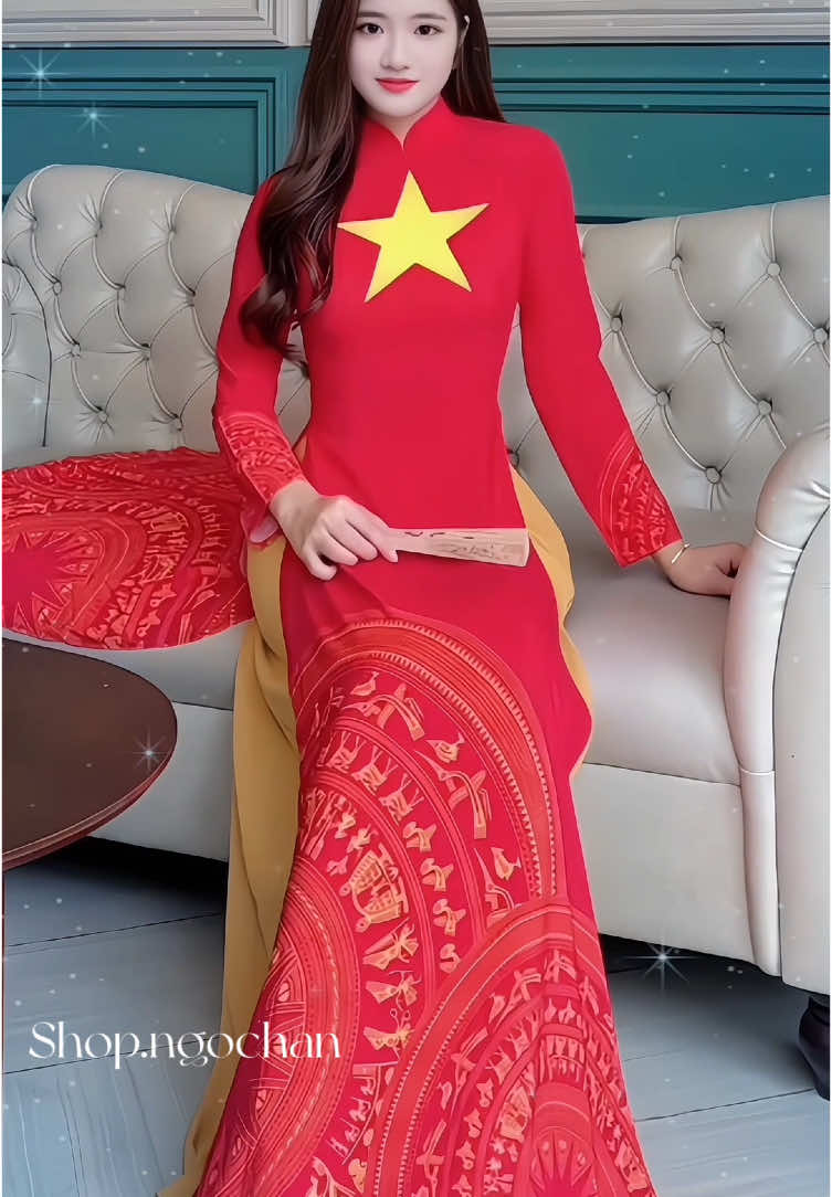 Áo dài cờ đỏ sao vàng đồng phục biểu diễn chất lụa nhật mới #aodaicodosaovang #aodai #aodaivietnam #aodaitet #aodaicachtan #quanao #aodaidep 