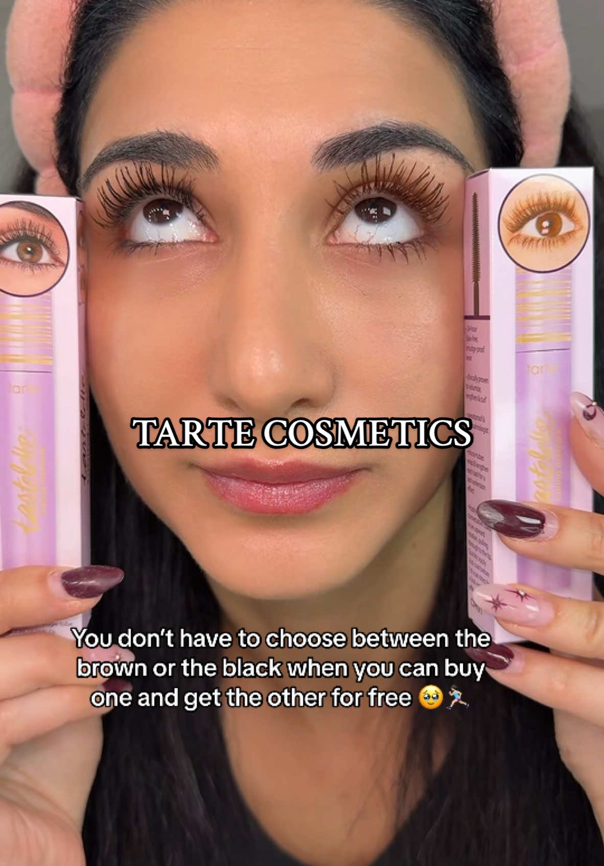 @tarte cosmetics treat yourselves besties 🥰 2 tarte mascaras the black and brown for only $27 🥹🏃🏻‍♀️ #tartecosmetics #tartetubingmascara #tubingmascara #brownmascara #tiktokshopcreatorpicks #holidayhaul #tiktokshopholidayhaul #ttsbeautybesties #ttsbeautykit 