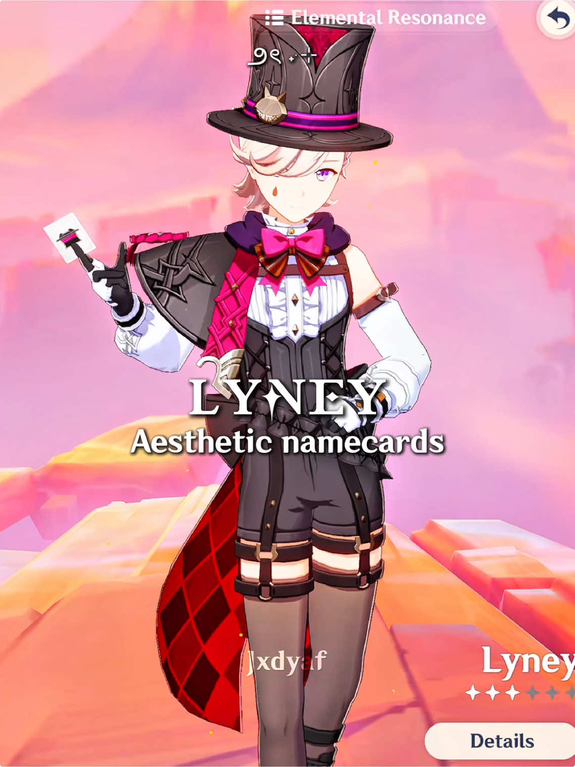 Lyney aesthetic namecard combos😋 - #GenshinImpact #hoyocreators #lyney #lyneyedit #lyneygenshinimpact #aesthetic #namecardcombosgenshin #namecardsgenshin #jxdyaf #fyp #fy #viral #namecard  -