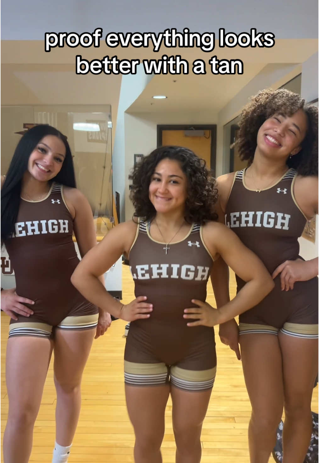 brown and white literally 🤎🤍 @Lehigh Women’s Wrestling @isabella @skyler gassel @genevieve_3_bakes @cec 🪩🍒 🎱 #wrestler #mediaday #womenswrestling 