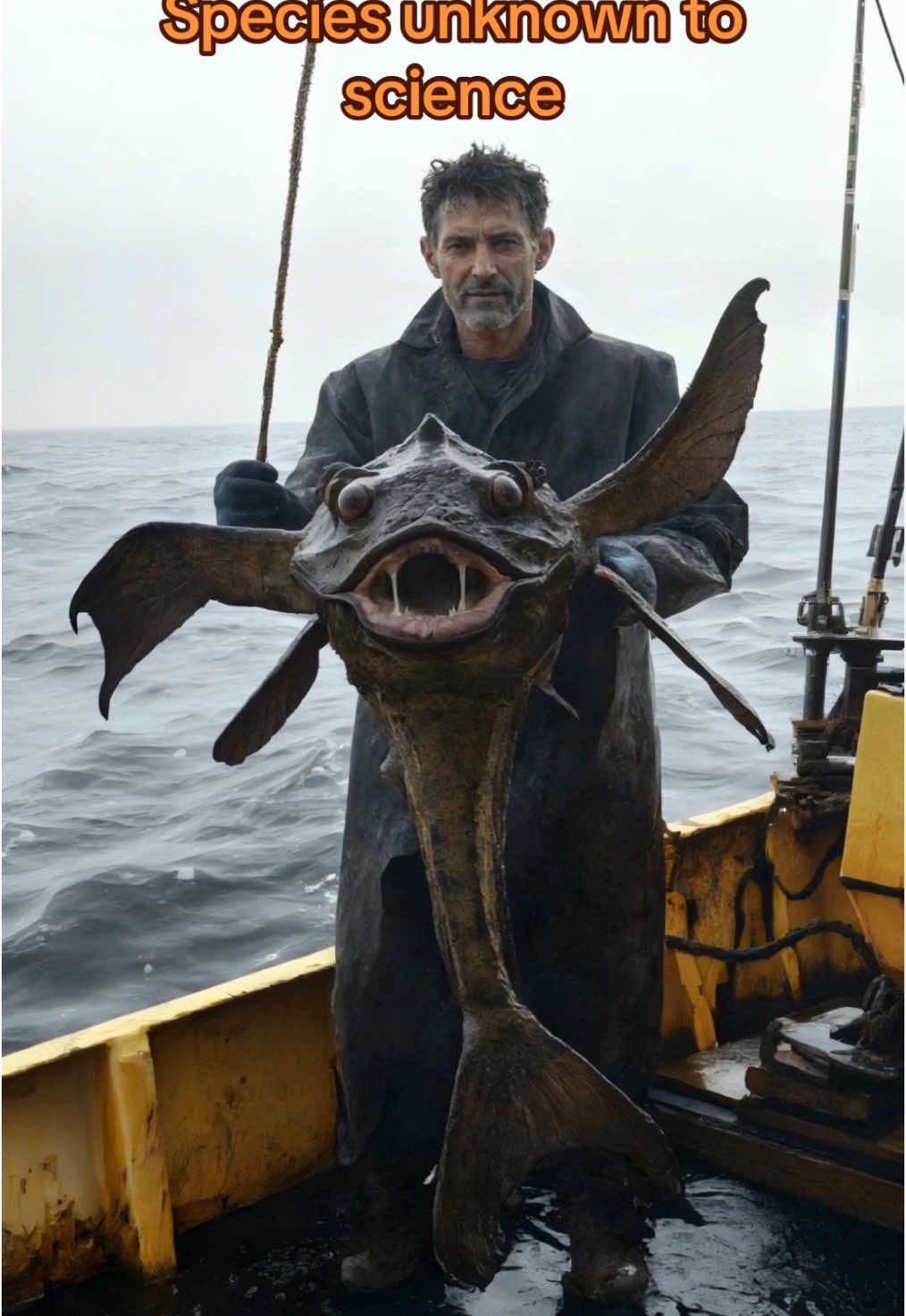 Local fisherman caught something unknown… marine biologists are still analyzing the DNA 🎣⚠️ #strangeai #fantasy #unexplainedcreature #deepseadiscovery #oddity 