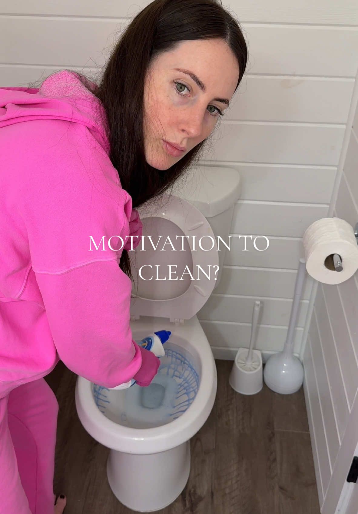 A girl cleaning her home…jk just the bathroom #mom #motivation #sahmroutine 
