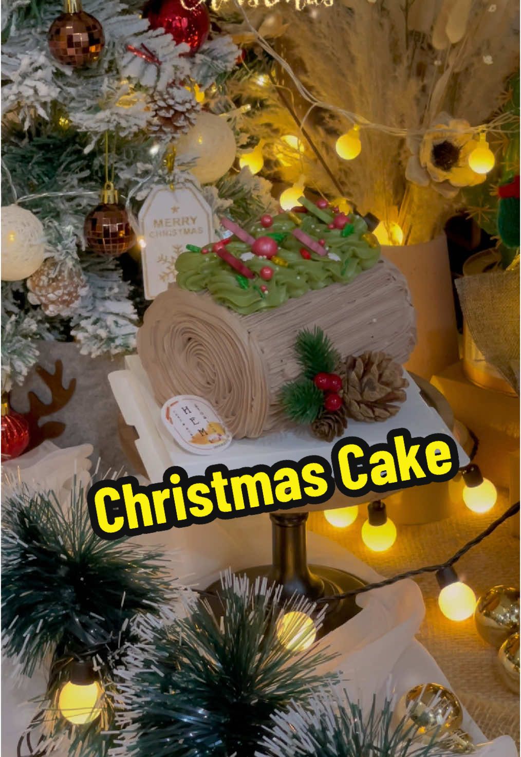 Bánh kem khúc cây xinh iu dành cho mùa giáng sinh #xuhuong #xuhuongtiktok #banhkem🎂 #cake #christmas #chrismascake #banhkemhanquoc #hemstoriescakemore #merrychristmas 