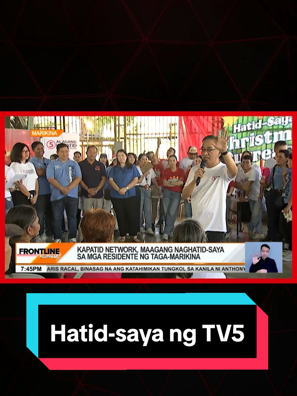 Maagang naghatid ng saya ang #KapatidNetwork sa mga residente ng Brgy. Tumana sa Marikina sa pamamagitan ng isang #Christmas2024 outreach program. #News5 #FrontlinePilipinas #NewsPH #SocialNewsPH 