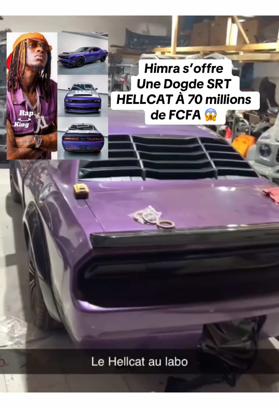 🚨 INCROYABLE | Après avoir acheté une Cadillac à 44 millions de FCFA, le BOSS du Rap Ivoire Himra s’offre une 3e voiture ”Dodge challenger SRT HELLCAT” à plus de 110.000 € ( 70 millions de FCFA )😱 Dodge : 70 millions  Cadillac : 44 millions  Chetté est vraiment un JEUNE & RICHE 😁⚔️ RAP KING…✍🏾 #rapking225 #himra  #pourtoi #cotedivoire🇨🇮 #rapivoirien225🇨🇮 #foryоu 