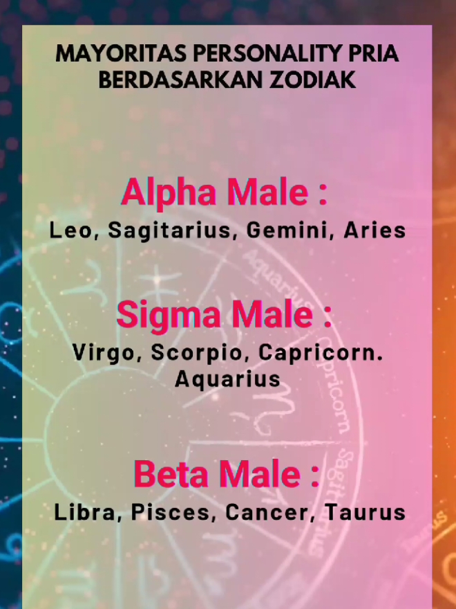 mayoritas personality pria berdasarkan zodiak #zodiakindonesia  #zodiaktiktok  #personalityzodiac  #astrology 