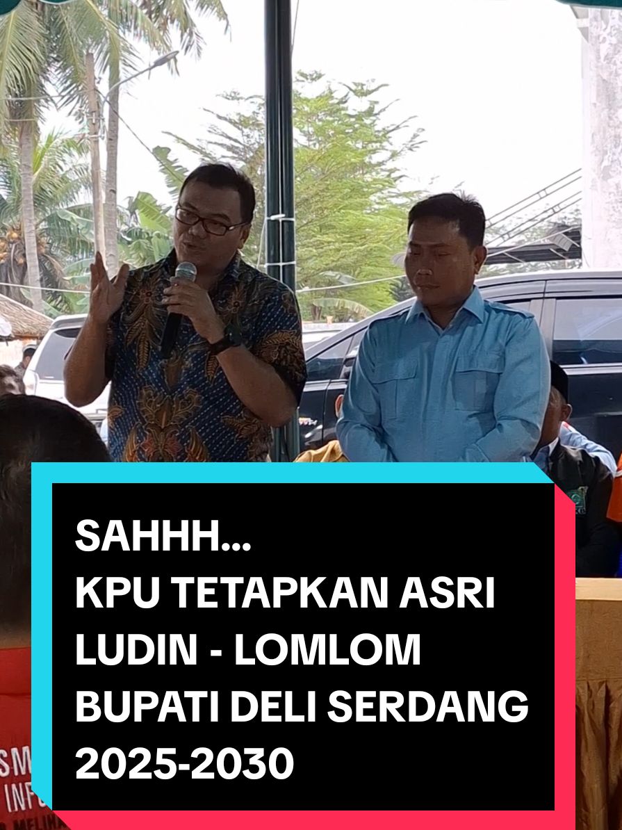 Konferensi Pers Pemenangan Bupati & Wakil Bupati Deli Serdang Periode 2024 - 2028. Bupati Terpilih Asri Ludin Tambunan  @Asri Ludin Tambunan dan Wakil Bupati Lom Lom Suwondo @lomlomsuwondods  Team Relawan Adil Selambo, Desa Amplas, Kec.Percut Sei Tuan, Kab.Deli Serdang... #bupatideliserdang #deliserdangsehat #asriludintambunan #lomlomsuwondo