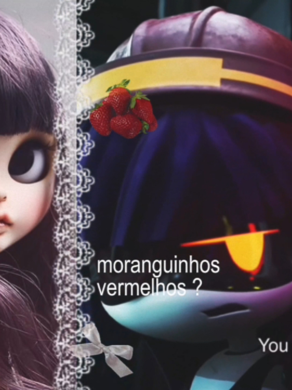 hey nana! | isso é um desastre ent me perdoe se estiver ruim,passei HORAS procurando por blythes de cabelo roxo 😓 @laufey @Beabadoobee  #fyp #fypp #murderdrone #murderdronesfan #nana #blythedoll #strawberry #bratz 