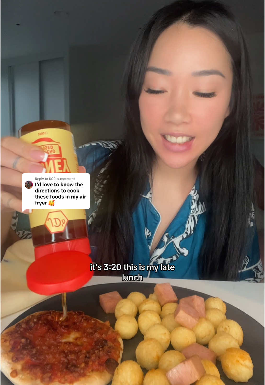 Replying to @K00l Late lunch mukbang - air frier foods ❤️ #eatwithgg #ggflavour #mukbang #eatwithme #lunchtime 