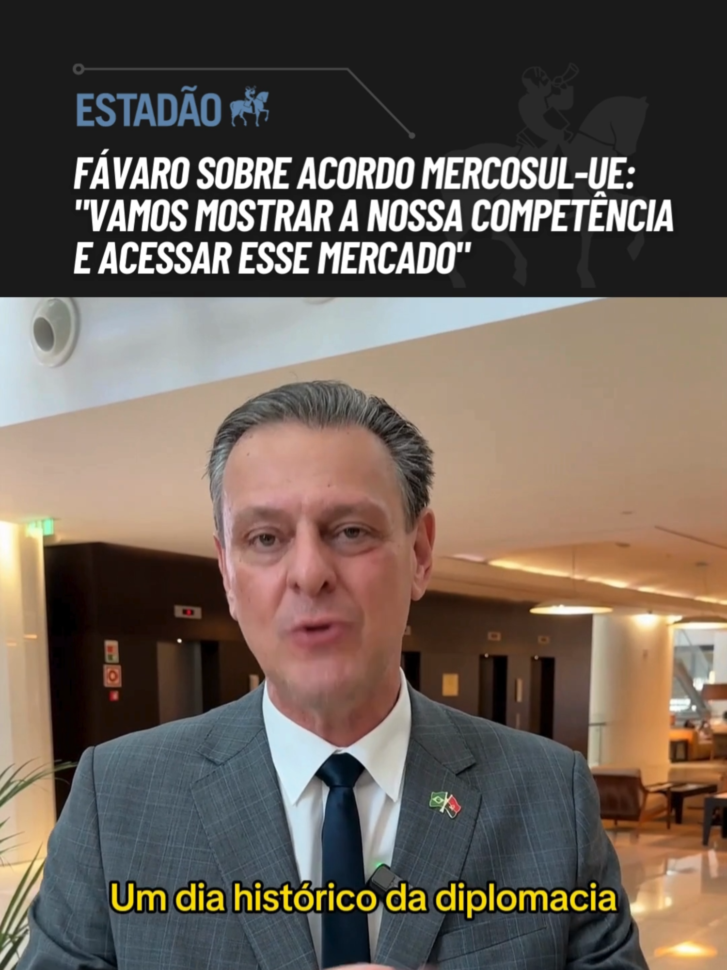 ACORDO MERCOSUL-UE 🤝 O ministro da Agricultura e Pecuária, Carlos Fávaro, comemorou o anúncio do acordo de livre comércio entre o Mercosul e a União Europeia, nesta sexta-feira, 06, em Montevidéu, no Uruguai. Segundo o ministro, o acordo prevê mais liberdade comercial, por exemplo, zero tarifas para frutas, café e outros produtos brasileiros. #mercosul #uniãoeuropeia #europa