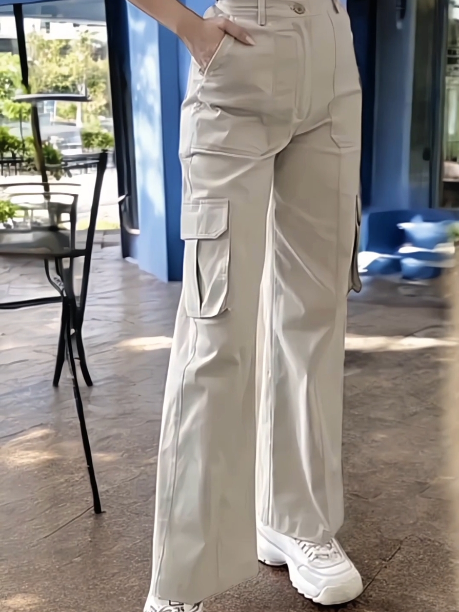 CELANA CARGO PANTS WANITA  COTTON TWILL STRETCH HIGWAIST LOOSE #celanacargowanita #celanawanita #celanacargopants 