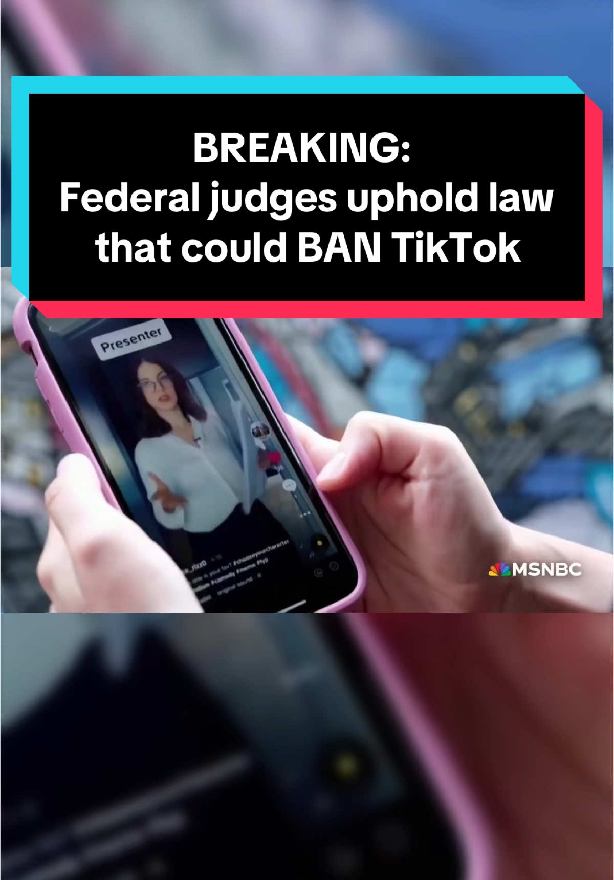 BREAKING: A panel of three Federal Appeals Court judges ruled unanimously to uphold a law that could ban TikTok in the U.S. The legislation, passed in April by Congress and signed into law by President Joe Biden, requires TikTok to sell to an American owner by January 19, 2025, or face a ban and potentially become unavailable in the U.S. #breakingnews #news #tiktok #socialmedia #china #data 