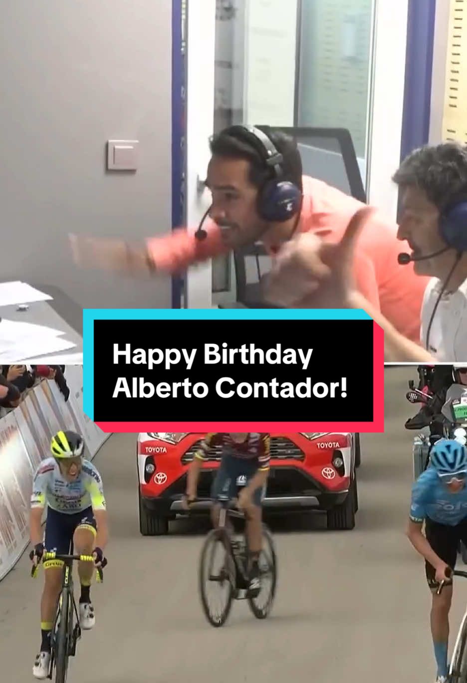 Every Birthday should be this exciting! 😆 Happy Birthday Alberto Contador! 🎉🎉 #cycling #roadcycling