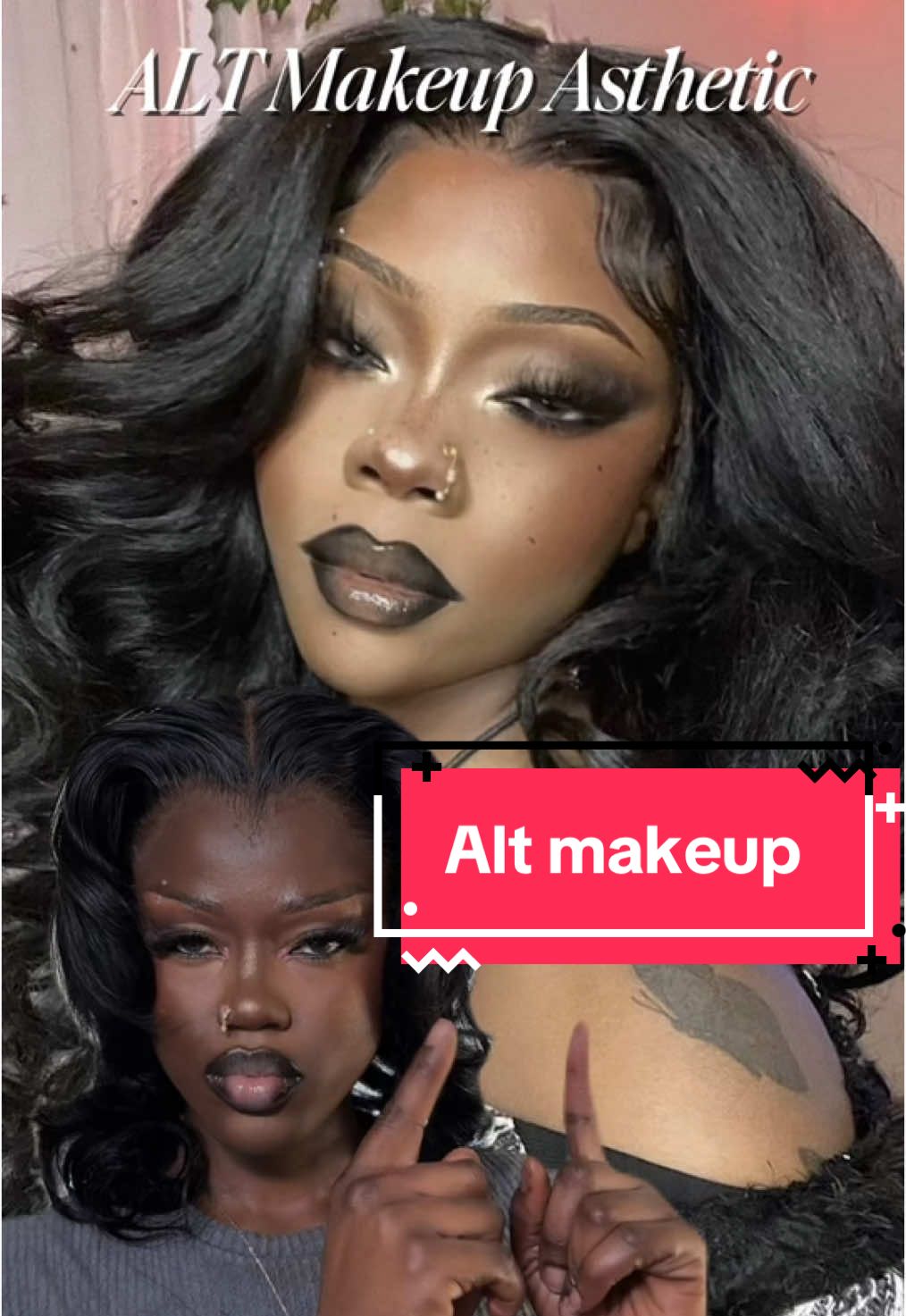 Replying to @Sarah❤️💕 Here you go my love What do yall think? Is it giving ALT, Bratz doll or Both? #altblackgirl #alternativegirl #bratz #altmakeup #fyp #makeuplover #blackgirlmakeup #blackgirltiktok 
