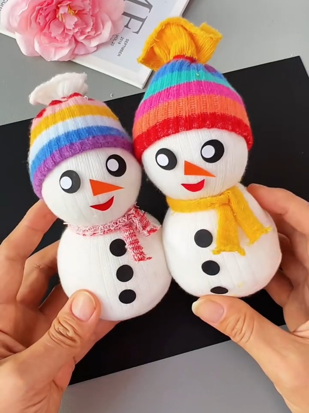 part141|Make a unique snowman made with socks| #make #unique #snowman #made #with #socks #handwork #myidea #uk #homedecoration @tiktok creators