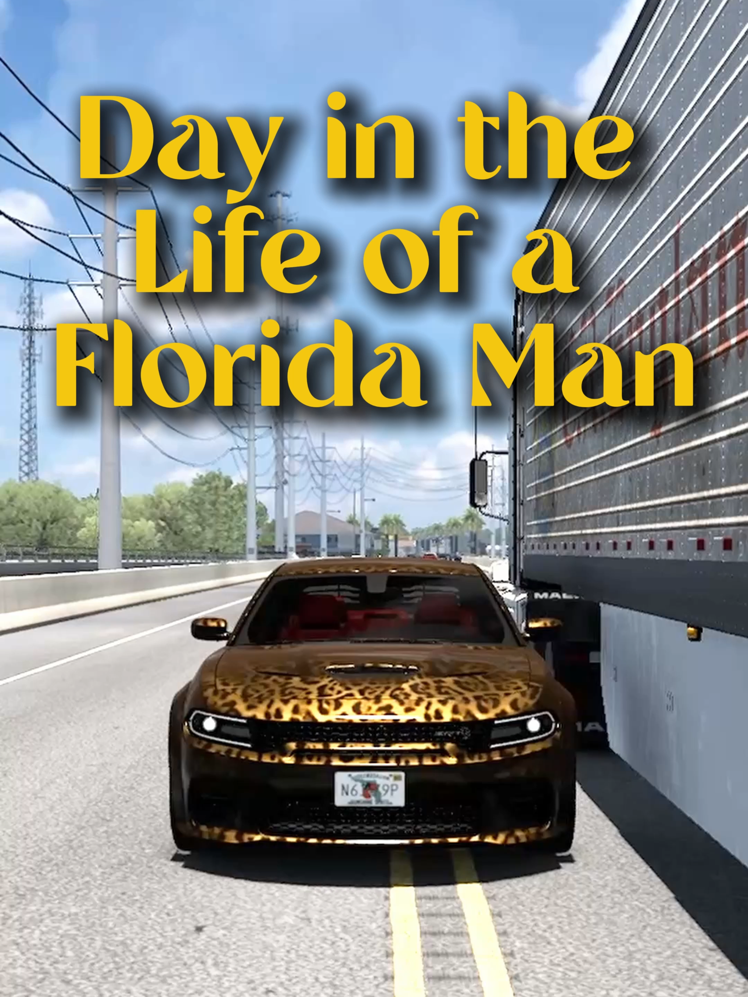 Day in the Life of a Florida Man 🌴🐊🏖️🚗 #floridamanfriday#satire#americacore🚘🏈🍔🇺🇸 #americantrucksimulator #florida #miami #keywest  Game: American Truck Simulator The Dodge Charger Hellcat is a high-performance version of the Dodge Charger sedan, known for its impressive power and aggressive styling. Powered by a supercharged 6.2-liter HEMI V8 engine, it delivers a staggering 707 to 807 horsepower, depending on the specific model, making it one of the most powerful sedans on the market. This powertrain is paired with an eight-speed automatic transmission, providing rapid acceleration and a thrilling driving experience. The Hellcat also features upgraded suspension systems, Brembo brakes, and wide tires for enhanced handling and braking performance. Its exterior boasts a menacing design with a scooped hood, flared fenders, and bold Hellcat badging, while the interior combines luxury with sporty elements, such as premium materials and advanced technology. Available in both standard and Redeye trims, the Charger Hellcat caters to enthusiasts seeking extreme performance without sacrificing practicality, as it comfortably seats five and offers a spacious trunk.