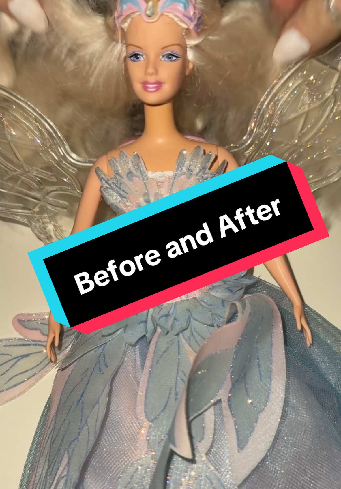 Barbie Swan Lake Before and After Transformation ✨🙂‍↔️ What do you think? #barbiedoll #barbieswanlake #barbiecollector #barbietransformation #dollcollection #jjdolls #mattel #vintagebarbie #beforeandafter #dollrestoration #barbietiktok #barbiecollector 