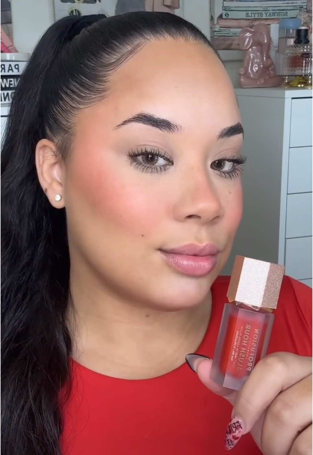 @aleymi.g chanelling all the red Christmas vibes with this festive flush using our Blush Hour in shade Paloma❤️🎄  #LiquidBlush #HolidayGlow #ChristmasMakeup #FestiveBeauty #BlushGoals #ChristmasVibes #HolidayRadiance #MakeupOfTheDay #ChristmasMakeupLooks #HolidayMakeupInspo #christmas #MakeupGift