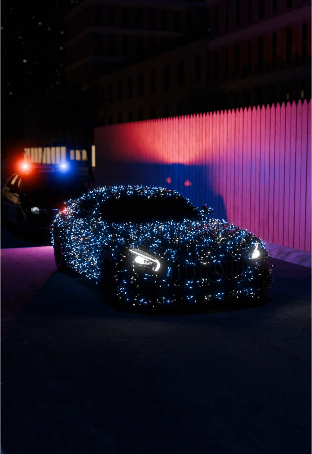 Merry Mercedes 🎄🚨 This video was designed in Blender. I make realistic 3D renders. #fyp #render #cars #amg #car #mercedesbenz #mercedes #christmas #carsofinstagram