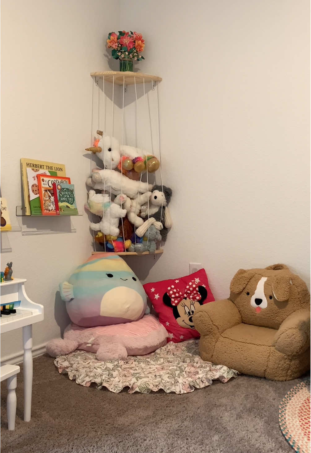 when I finished hanging up the toy organizer she gasped and said “it’s perfect” 🥹 gosh I love her  stuffed animal storage is linked in my bio in my storefront 💕  #toddlerroom #girlsroom #MomsofTikTok #toddlersoftiktok #mom #sahm #sahmtok #fyp #fypシ #postpartum #momof2 