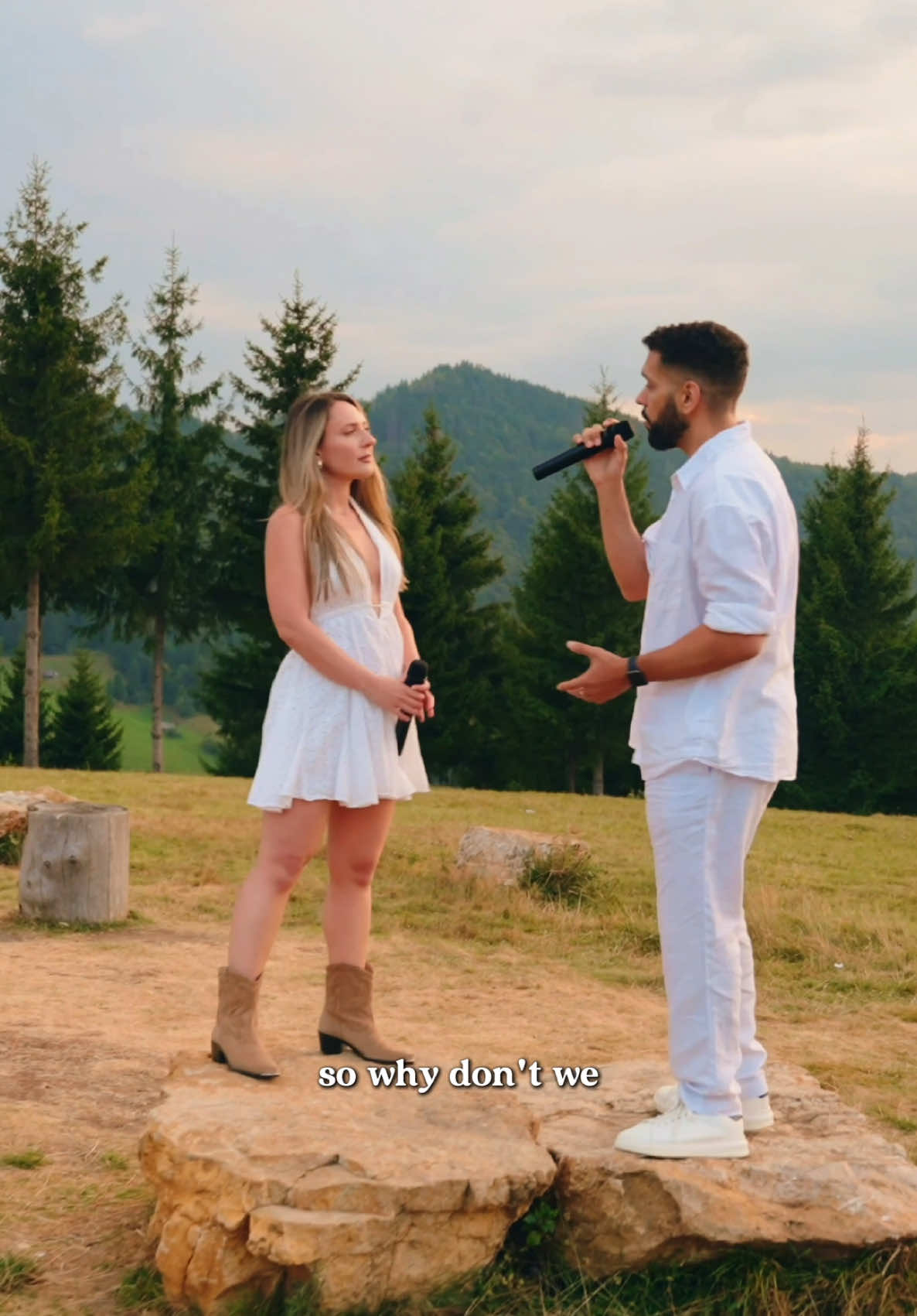 Rewrite The Stars with @itsjulieaugust filmed in Transylvania, Romania ❤️ #singers #rewritethestars #lukesilva #cover