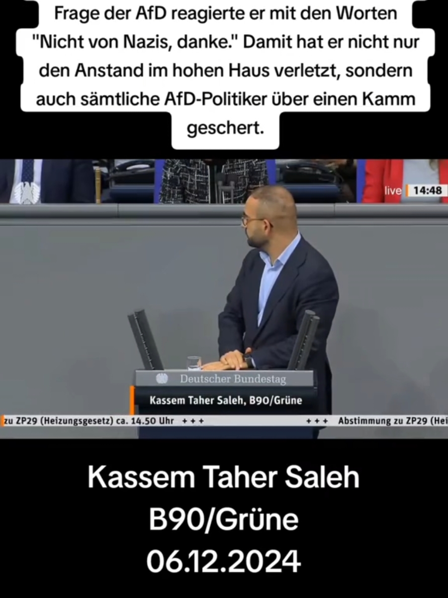 Karrem Taher Saleh 06.12.2024  #karremtahersaleh #b90 #grüne #rede #bundestag #eklat #politik #derpolitiker #fyp #fy #foryou #foryoupage 