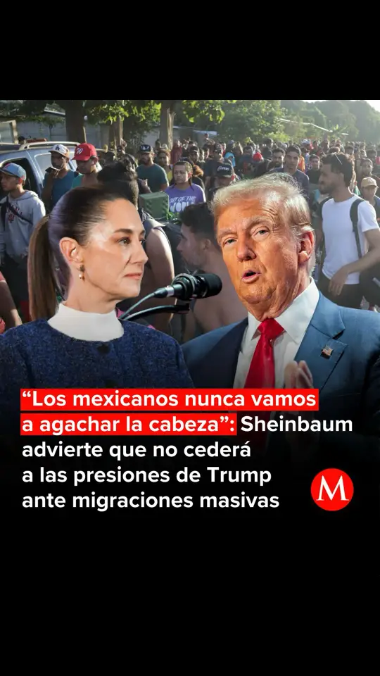 Claudia Sheinbaum afirmó que México nunca agachará la cabeza en conversaciones con Donald Trump ni ante ningún gobierno extranjero.  La presidenta respondió a las recientes amenazas del expresidente estadounidense, quien advirtió imponer aranceles y realizar deportaciones masivas si no se detiene el fenómeno migratorio.  Sheinbaum aseguró que su prioridad es mantener la coordinación con otros países sin caer en subordinación y reiteró su compromiso con la dignidad de México.   #MilenioInforma #MilenioNoticias #migración #claudiasheinbaum #donaldtrump #méxico