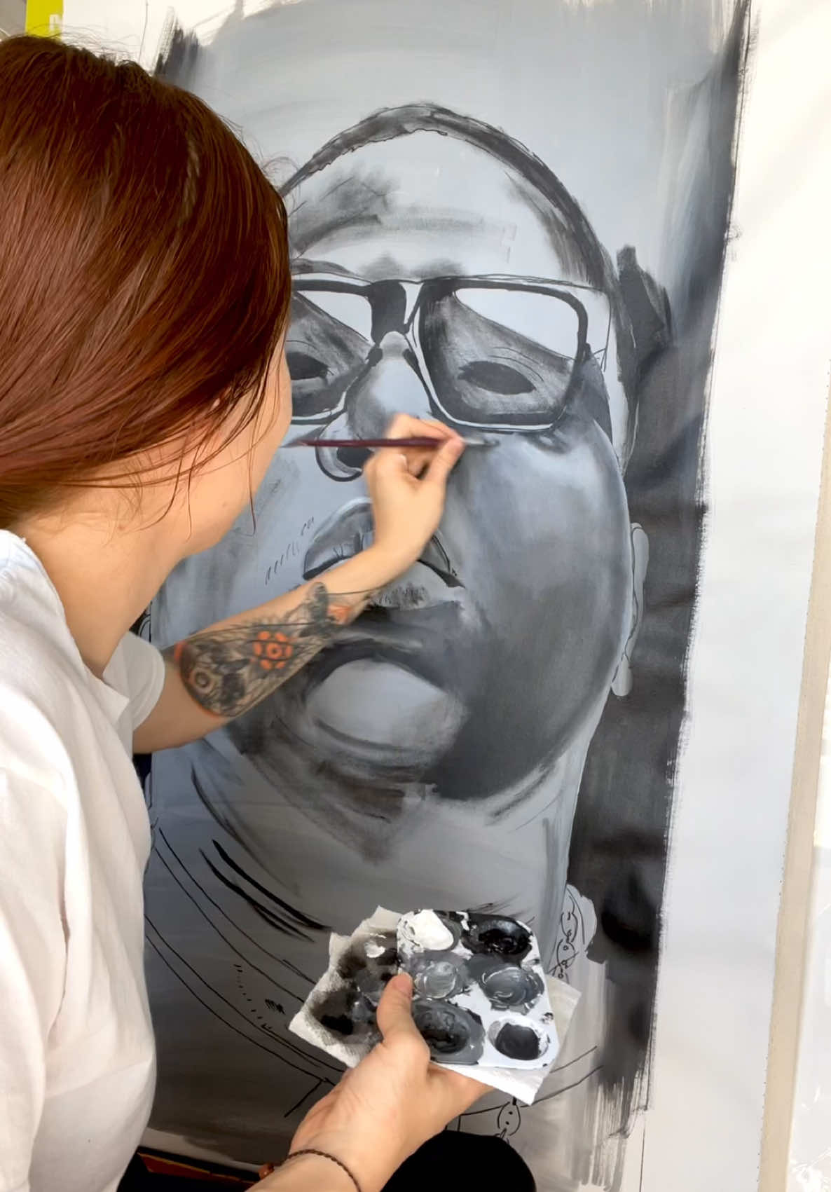 Biggie - Top 5 Series (2021) Heavy body acrylics on 48x24 canvas #portraitart #arttok #tiktokart #paintingprocess #timelapseart 