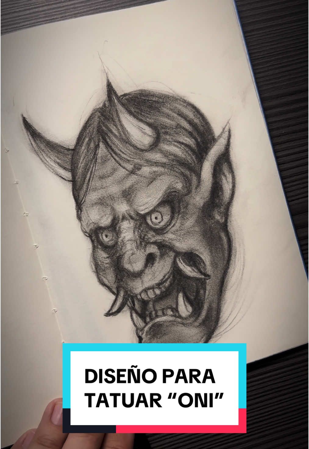 Diseño para tatuar de ONI  #tattodesign #artistadeltatuaje #miguelbringas #tattoolife #tattoosketch #freehandtattoo #diseñodetatuaje #tattooartist #sketch #quicksketch #dibujocarboncillo #carboncillo #charcoaldrawing #charcoal #oni #asmr #asmrdrawing