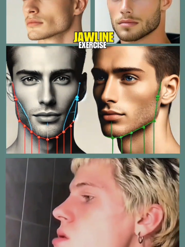 Sharp Jawline Exercise+Mewing Exercise (Do this Exercise daily 15min) #jawline #viral #fyp #mewing #mewingtutorial #mewingtransformation #jawlinechallange #glowuptips 